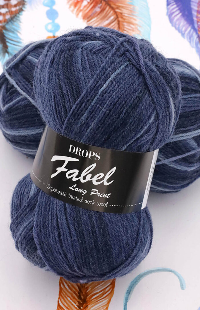 DROPS Fabel Long Print (917) głębia oceanu