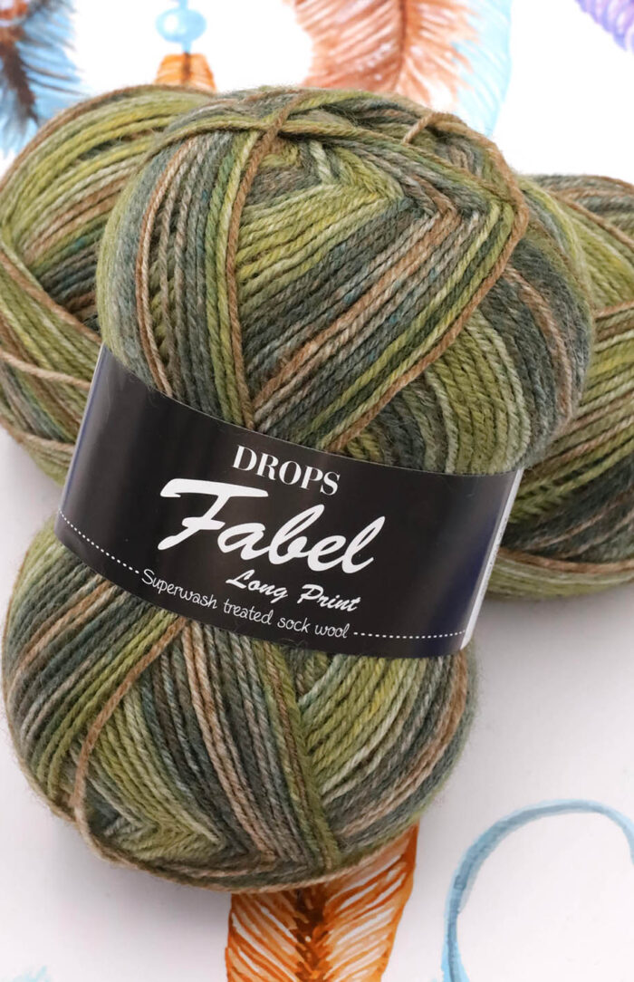 DROPS Fabel Long Print (650) leśny