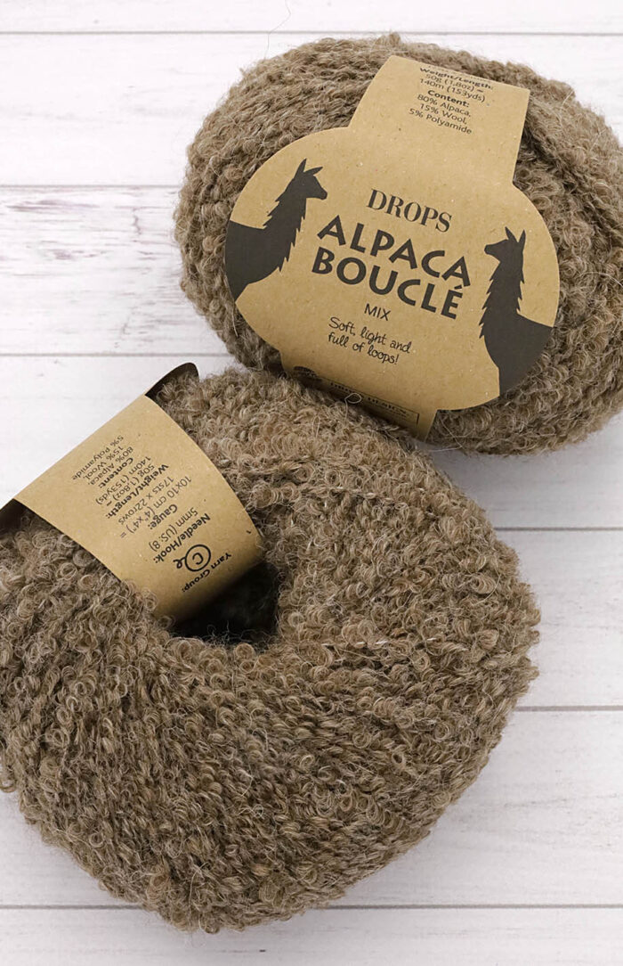 DROPS Alpaca Boucle (0602) mix brąz