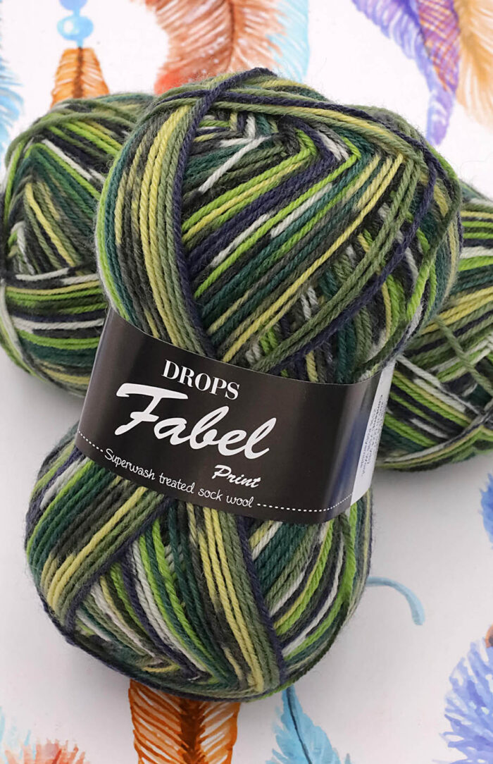 DROPS Fabel Print (542) zielony