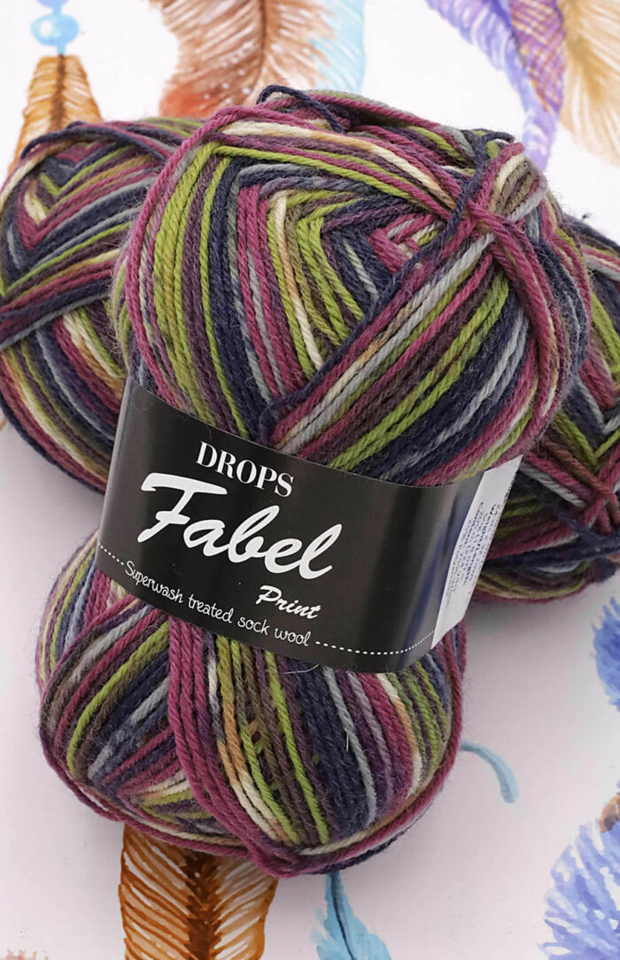 DROPS Fabel Print (901) candy-cukierkowy