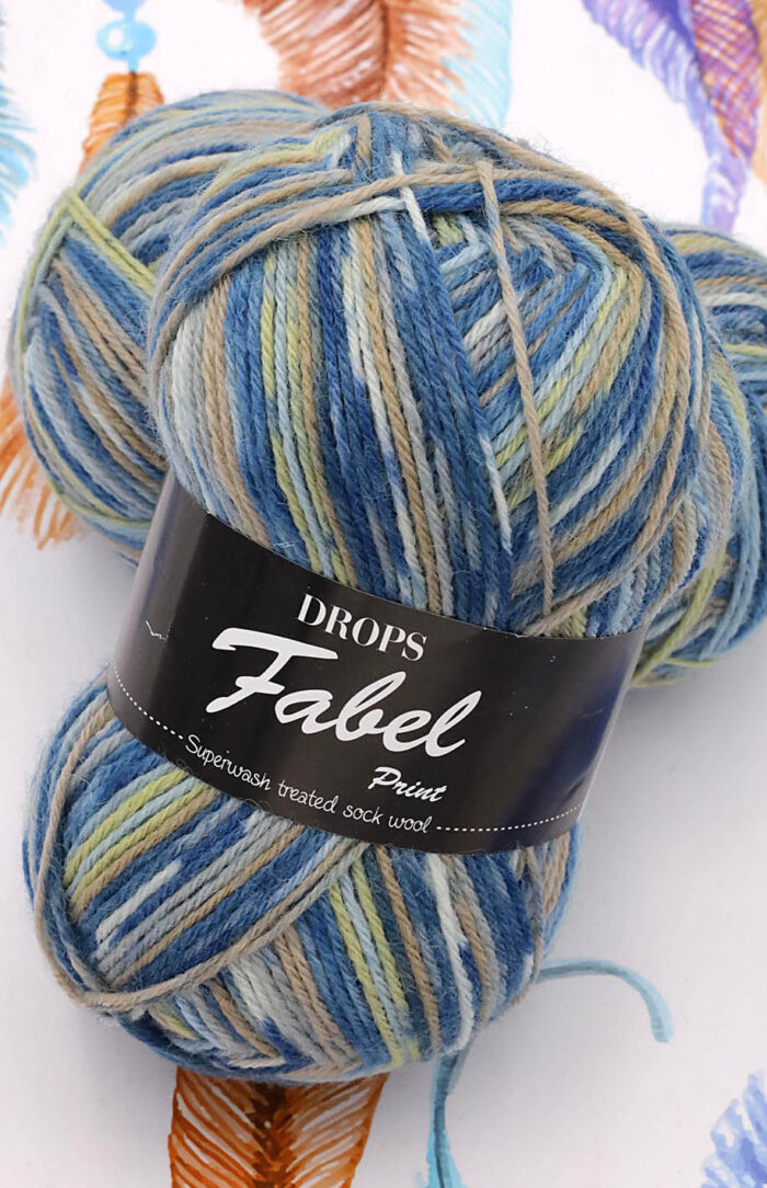 DROPS Fabel Print (910) morska bryza