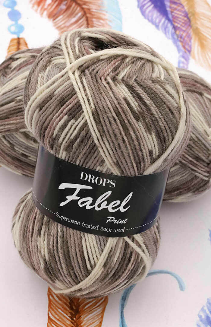 DROPS Fabel Print (912) mleczna czekolada