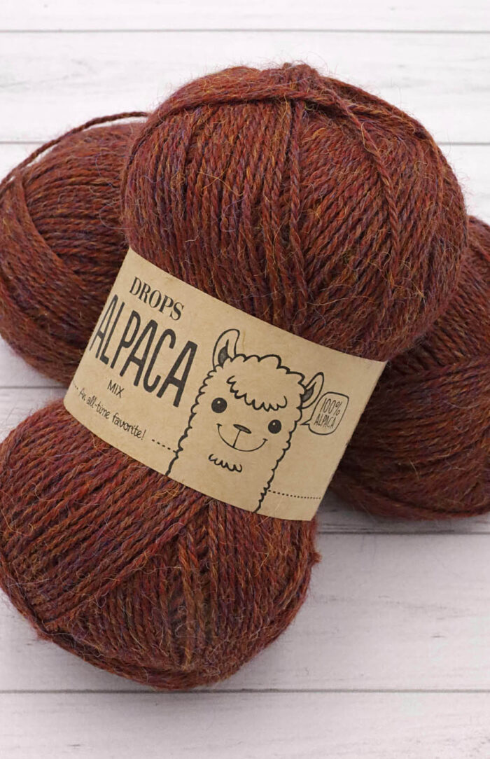 DROPS Alpaca (5565) mix bordowo-brązowy