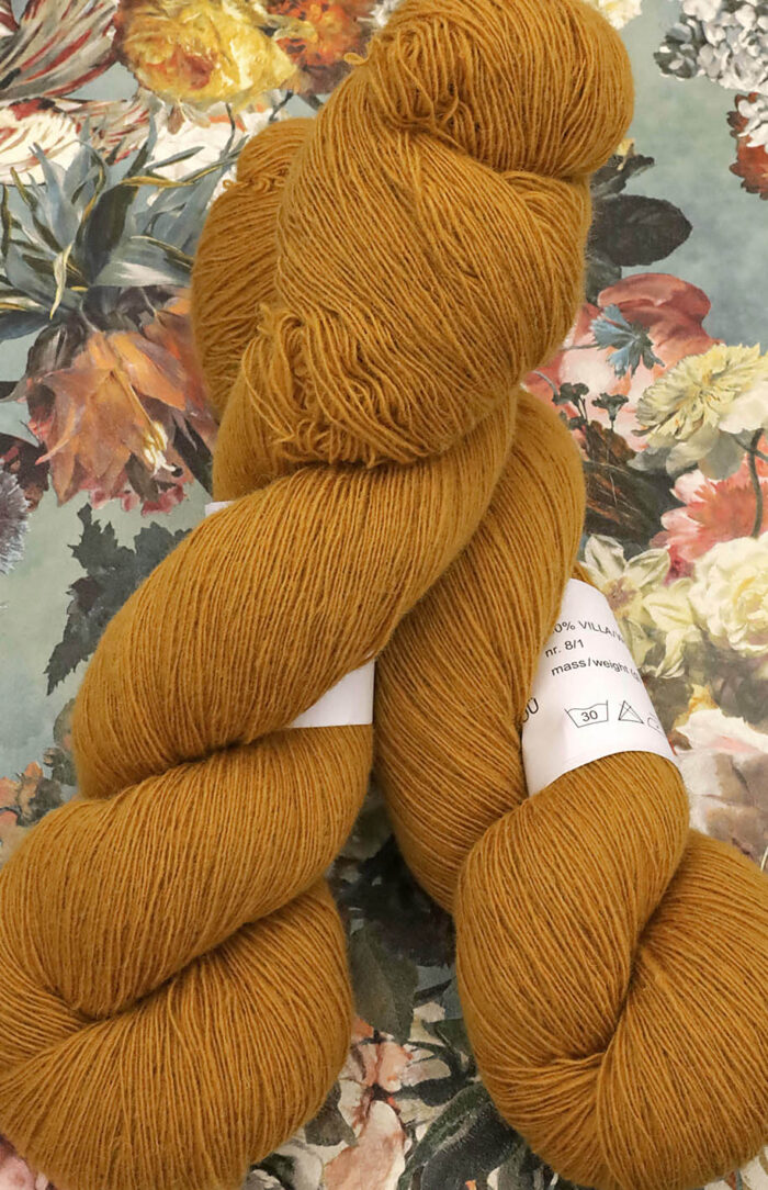Estońska Wełna Artystyczna 8/1 Solid (64) musztardowy