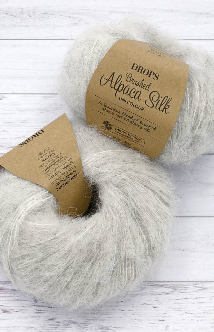 DROPS Brushed Alpaca Silk (35) perłowy szary
