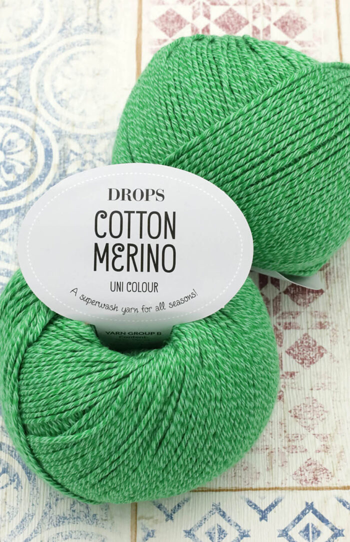 DROPS Cotton Merino (37) papuzia zieleń