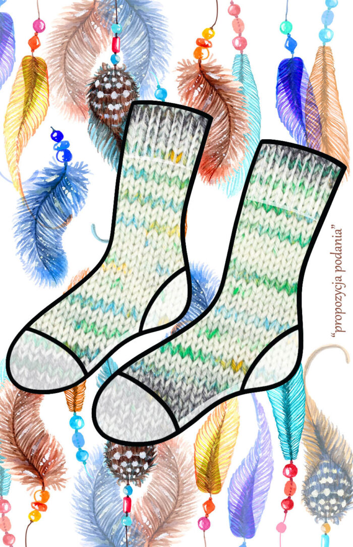 DROPS Fiesta (20) long print zorza polarna - obrazek 2