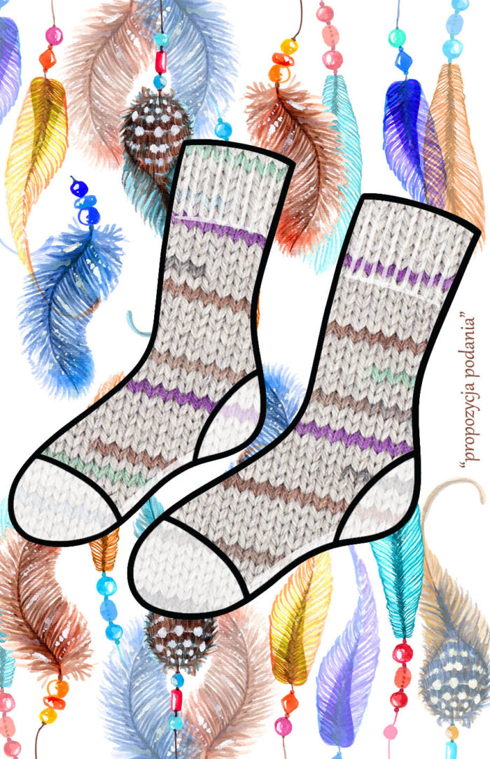 DROPS Fiesta (28) long print srebrny zmierzch - obrazek 2