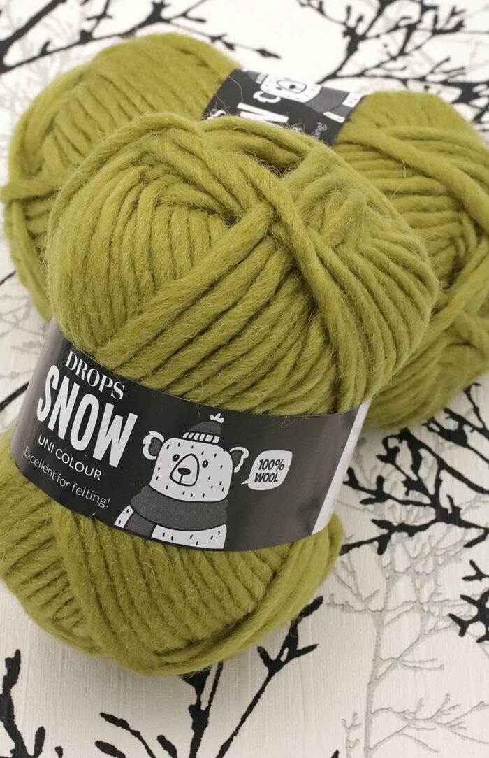 DROPS Snow (115) zielona oliwka